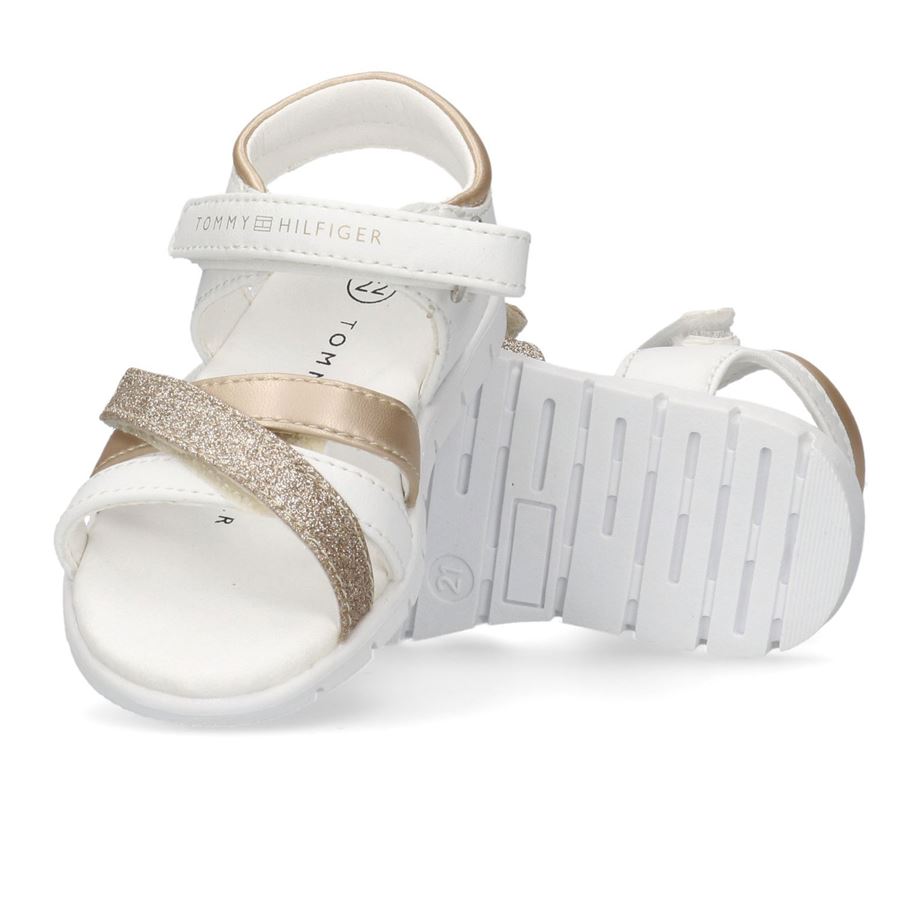Sandali da bambina doppio velcro e dettagli oro Tommy Hilfiger | T1A2337700273X068